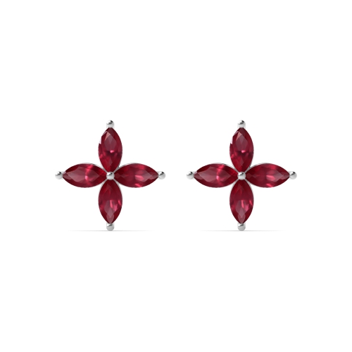 4 Prong Marquise Star Exclusive Gift Ruby Stud Earrings