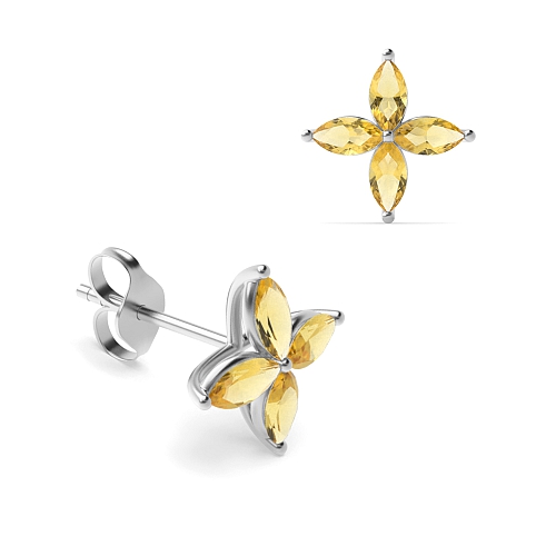 4 Prong Marquise Star Exclusive Gift Citrine Stud Earrings