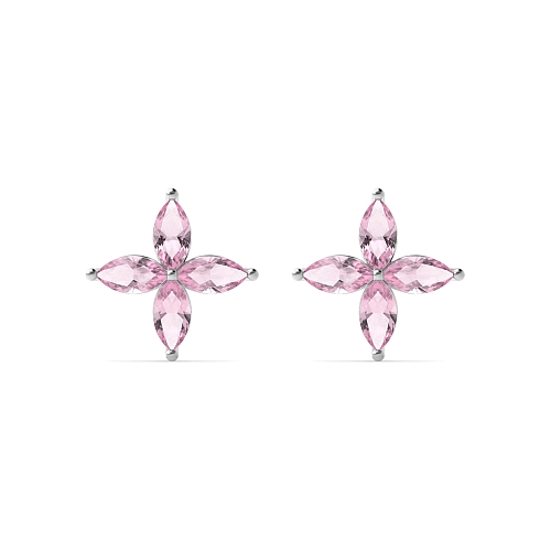 4 Prong Marquise Star cluster Tourmaline Diamond Earrings