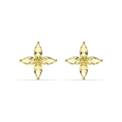 4 Prong Marquise Star cluster Topaz Diamond Earrings