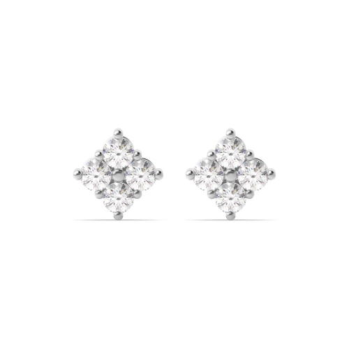 4 Prong Round Naturally Mined Diamond Stud Earrings