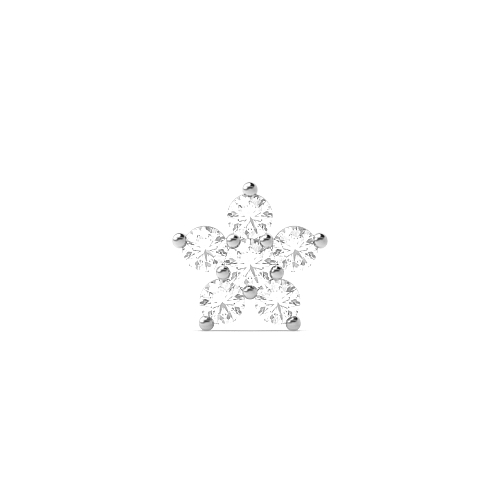 3 Prong Round Star cluster Single Diamond Earring