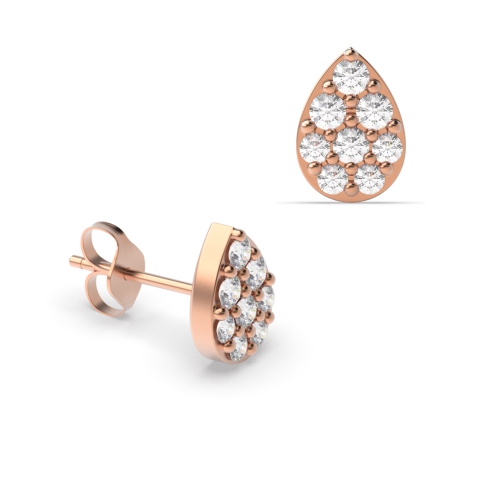 4 Prong Round Rose Gold Stud Earrings