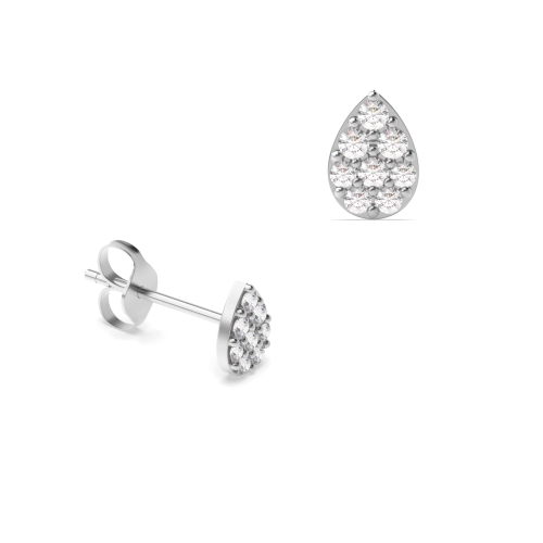 Pear Shape Tear Drop Diamond Cluster Earrings An Ideal Gift (5.50mm - 7.50mm)