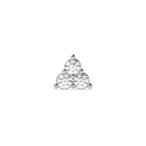 4 Prong Round Triangular shaped Single Diamond Earring