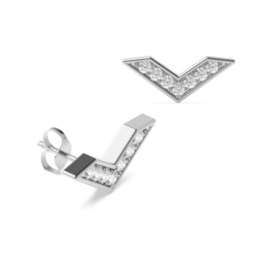 Pave Setting Round Silver Statement Designer Diamond Earrings