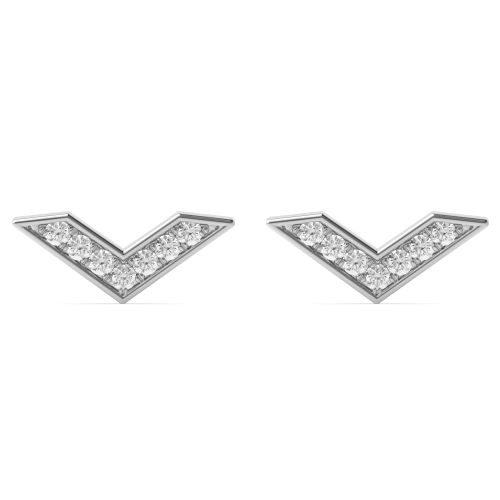 Pave Setting Round Silver Statement Designer Diamond Earrings