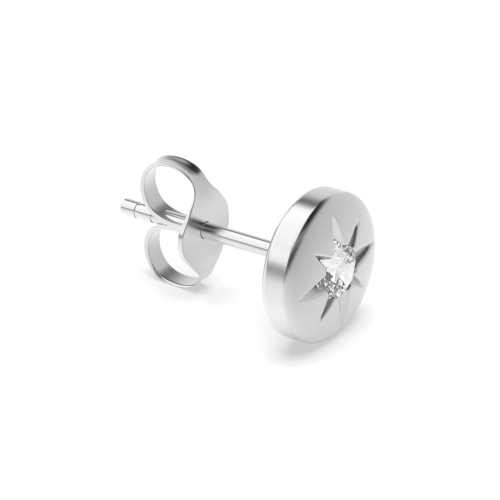Flush Setting Round Diamond Stud Earrings For Mens and Women  (6.00mm)