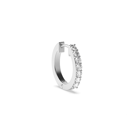 Pave Setting Round classic Hoop Earrings