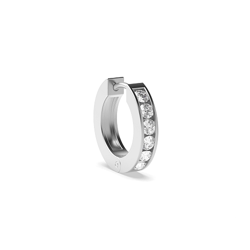 Channel Setting Round Small huggies Single Diamond Earring