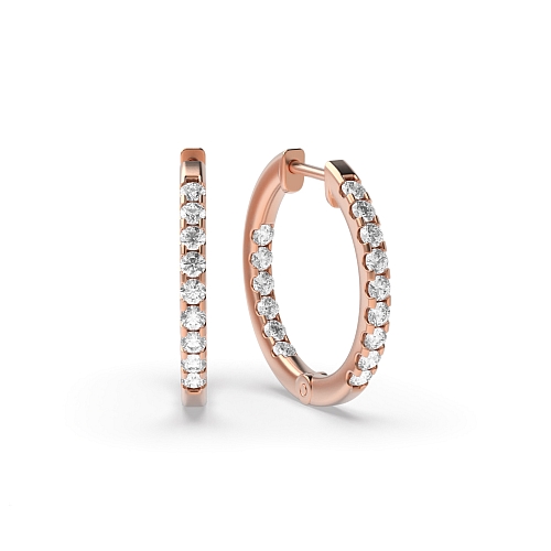 4 Prong Round Rose Gold Delicate small Diamond Earrings