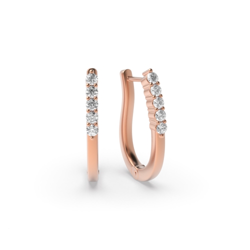 4 Prong Round Rose Gold Classic Diamond Earrings