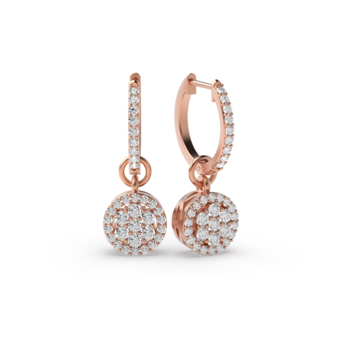 Buy Prong Setting Round Diamond Cluster Drop Earrings - Abelini