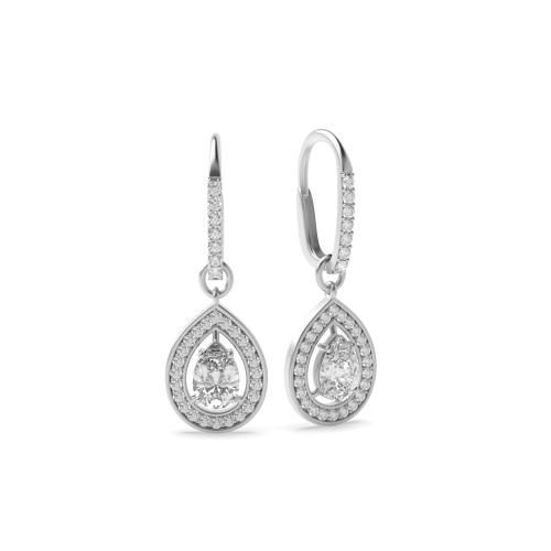 4 Prong Pear Drop Diamond Earrings