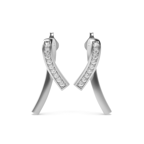 Bezel Setting Round Moissanite Stylish & Modern Designer Drop Earrings (15.50mm X 7.50mm)