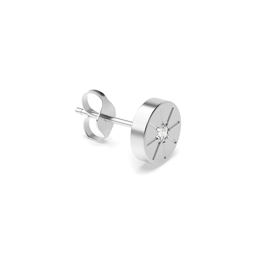 Flush Setting Round solid Stud Earrings