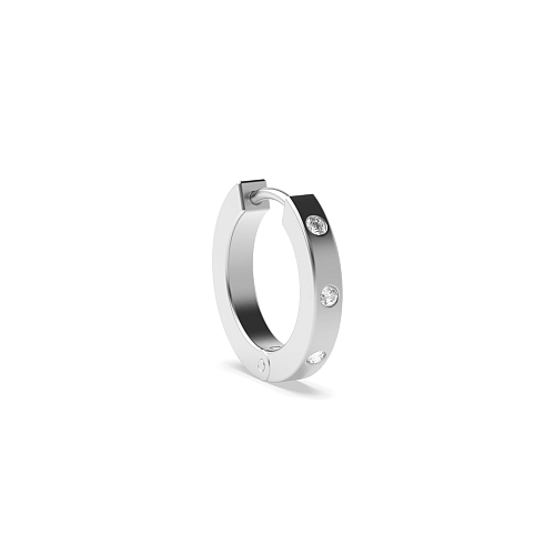 Flush Setting Round Petit Single Diamond Earring