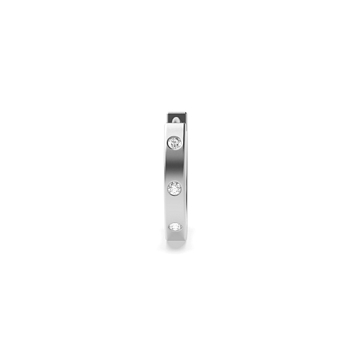 Flush Setting Round Petit Single Diamond Earring