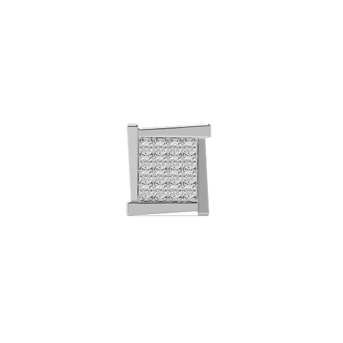 Pave Setting Round Square shaped designer Single Diamond Earring