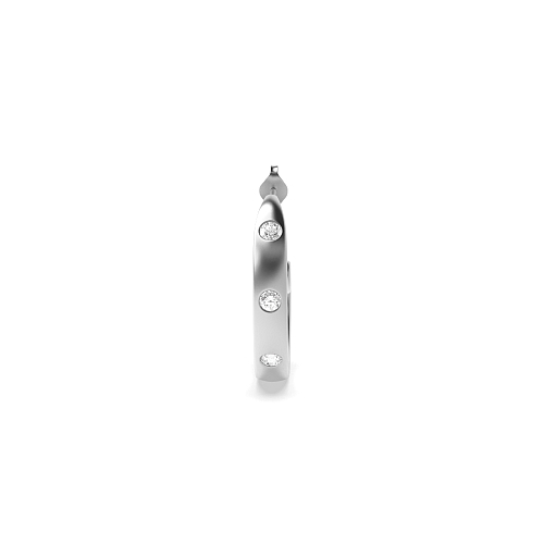 Flush Setting Round Open end Single Diamond Earring