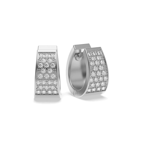 Exclusive Designer Cluster of Diamond Set in Pave Wide Hoop Earrings (15mm X 9.3mm)