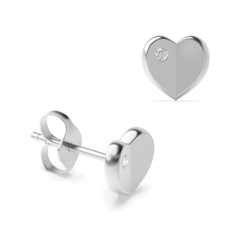 Flush Setting Round Solid Stud Earrings