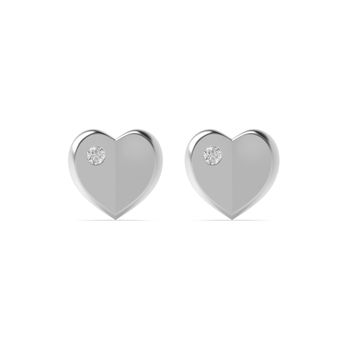 Flush Setting Round Solid Stud Earrings