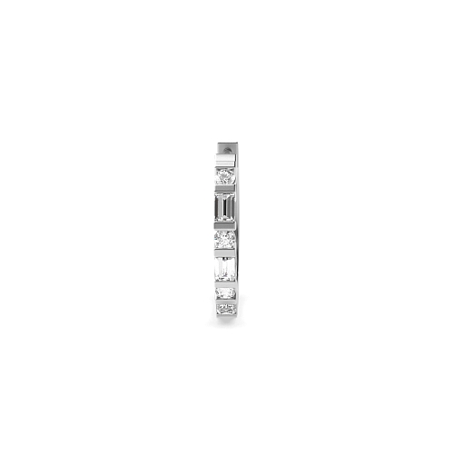 Channel Setting Round/Baguette Bar Single Diamond Earring