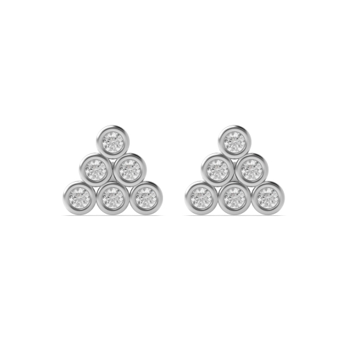 Bezel Setting Round White Gold Legacyring Stud Diamond Earrings