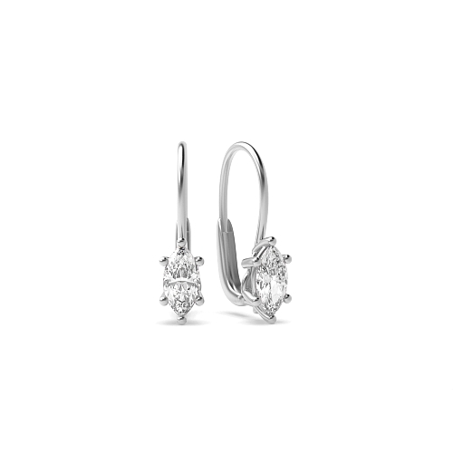 4 Prong Marquise Leverback dangle Diamond Earrings