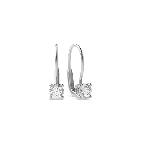 4 Prong Leverback dangle Diamond Earrings