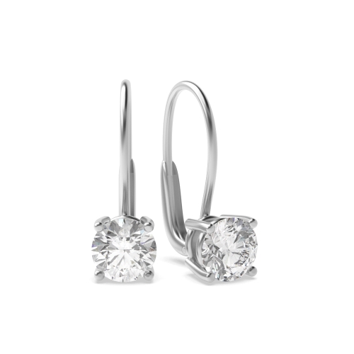 4 Prong Round Dainty Drop Earrings