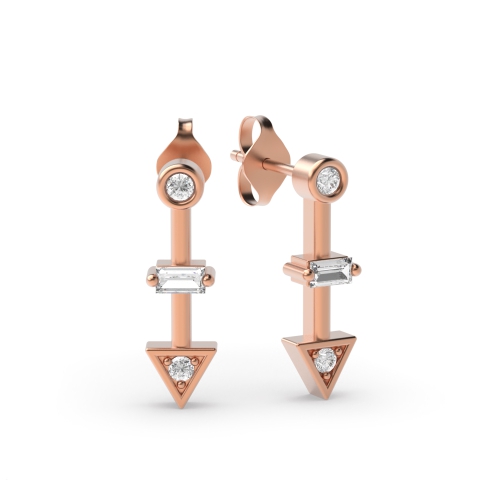 4 Prong Round Rose Gold Roseglow Diamond Earrings