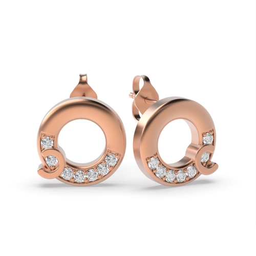 Buy a pave setting round shape designer diamond Earring (9.80mm)