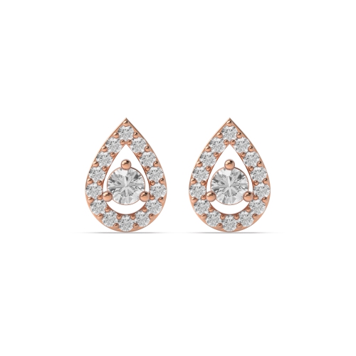 4 Prong Round Rose Gold Luminousorbit Diamond Earrings