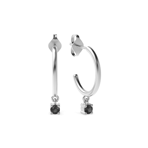 4 Prong Petite dangles Black Diamond Earrings