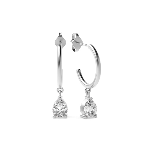 Prong Pear Petite dangles Diamond Earrings