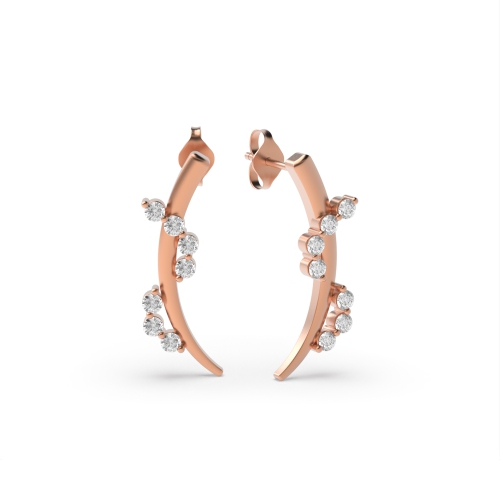 4 Prongs Round Shape Twisting Diamond Designer Earrings  (21.00mm X 7.00mm)