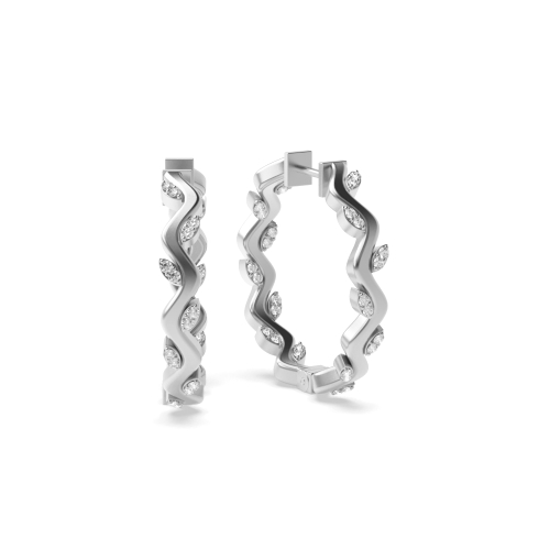 Pave Setting Round Shape Diamond Earrings For Women | Abelini