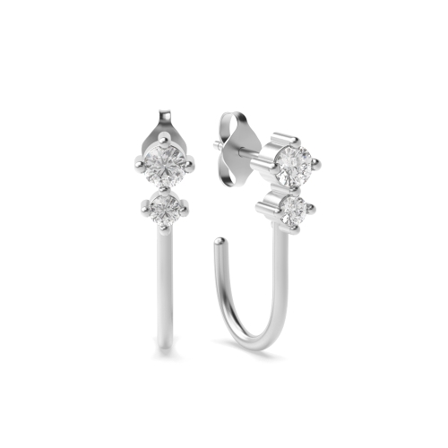 4 Prong Setting Round Diamond Earrings | Abelini Buy Online