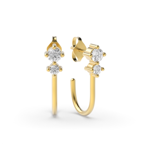 4 Prong Setting Round Diamond Earrings | Abelini Buy Online
