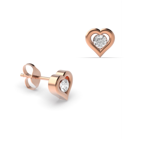 Channel Setting Round Rose Gold Vital spark Diamond Earrings