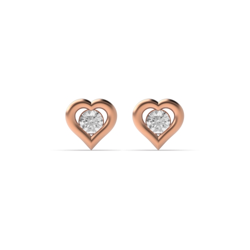 Channel Setting Round Rose Gold Vital spark Diamond Earrings