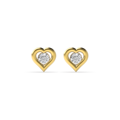 Channel Setting Round Yellow Gold Vital spark Diamond Earrings