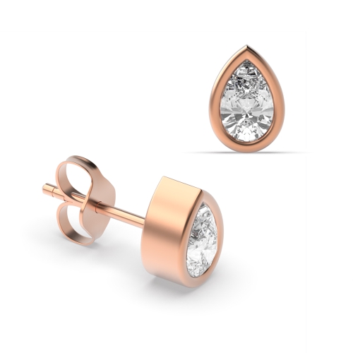 Prong Pear Rose Gold Harmonyveil Diamond Earrings