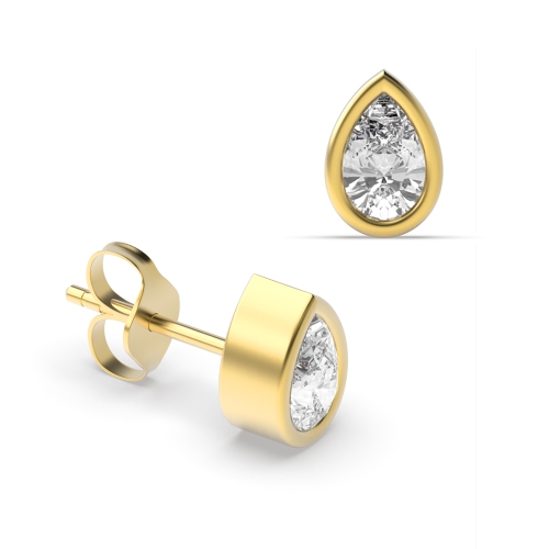 Prong Pear Yellow Gold Harmonyveil Diamond Earrings