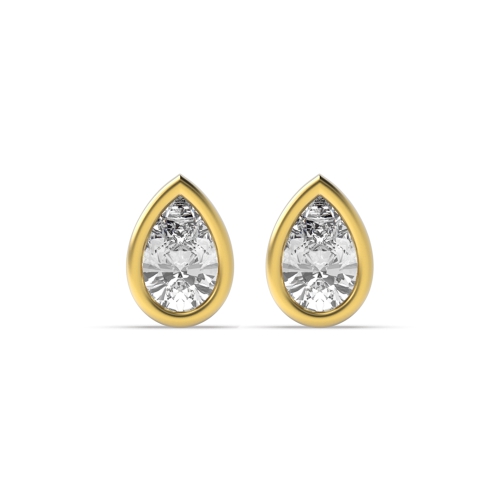 Prong Pear Yellow Gold Harmonyveil Diamond Earrings