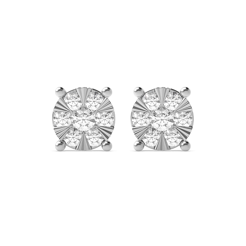 4 Prong Round 0.30ct illusion set Lab Grown Diamond Earrings