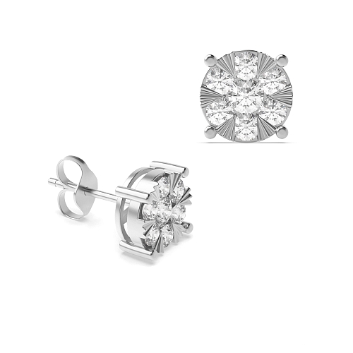 4 Prong Round Luminous Stud Diamond Earrings