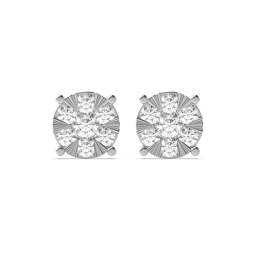 4 Prong Round Luminous Stud Diamond Earrings